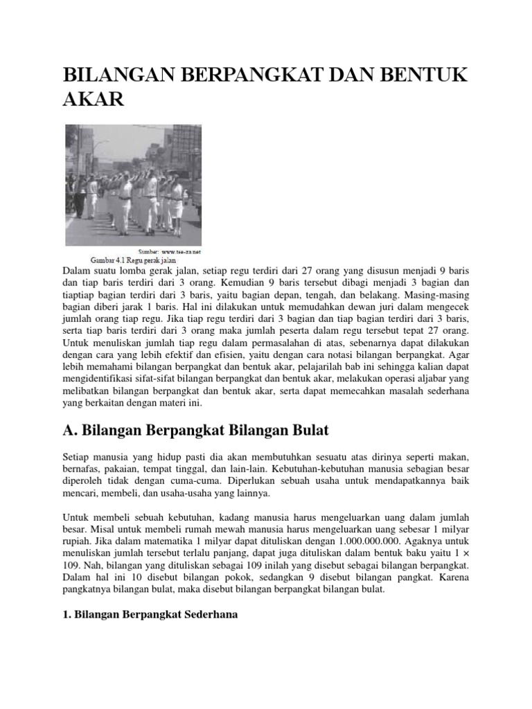 Bilangan Berpangkat Dan Bentuk Akar