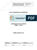 Plan de Emergencias Empresarial Corporacion Ips Occidente Timbio 2011