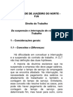 SUSPENSÃO E INTERRUPÇÃO DO CONTRATO DE TRABALHO - FJN