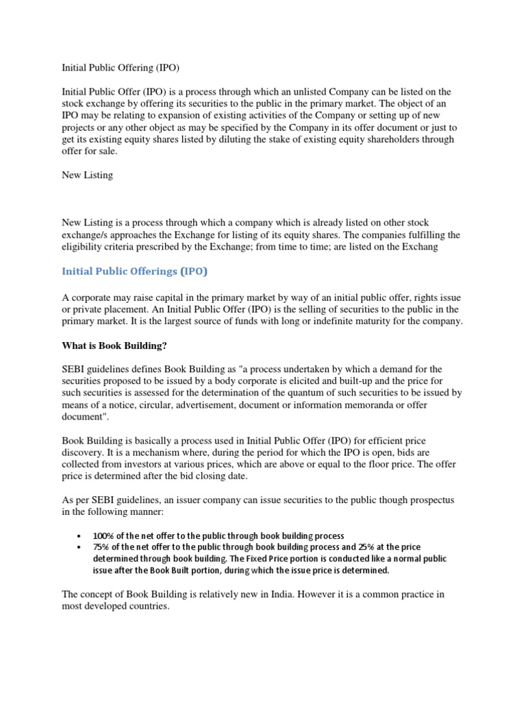 Understanding Initial Public Offerings (IPO) | PDF | Initial Public Offering  | Securities (Finance)