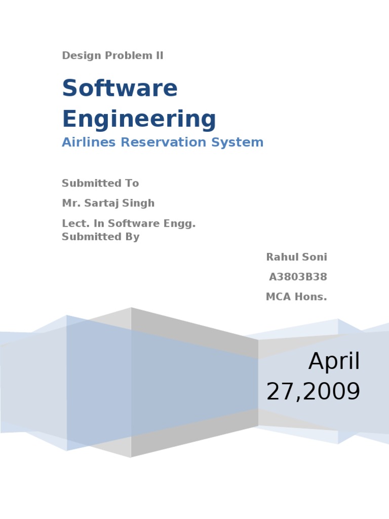 Airline Reservation System Design | PDF | Information Technology ...