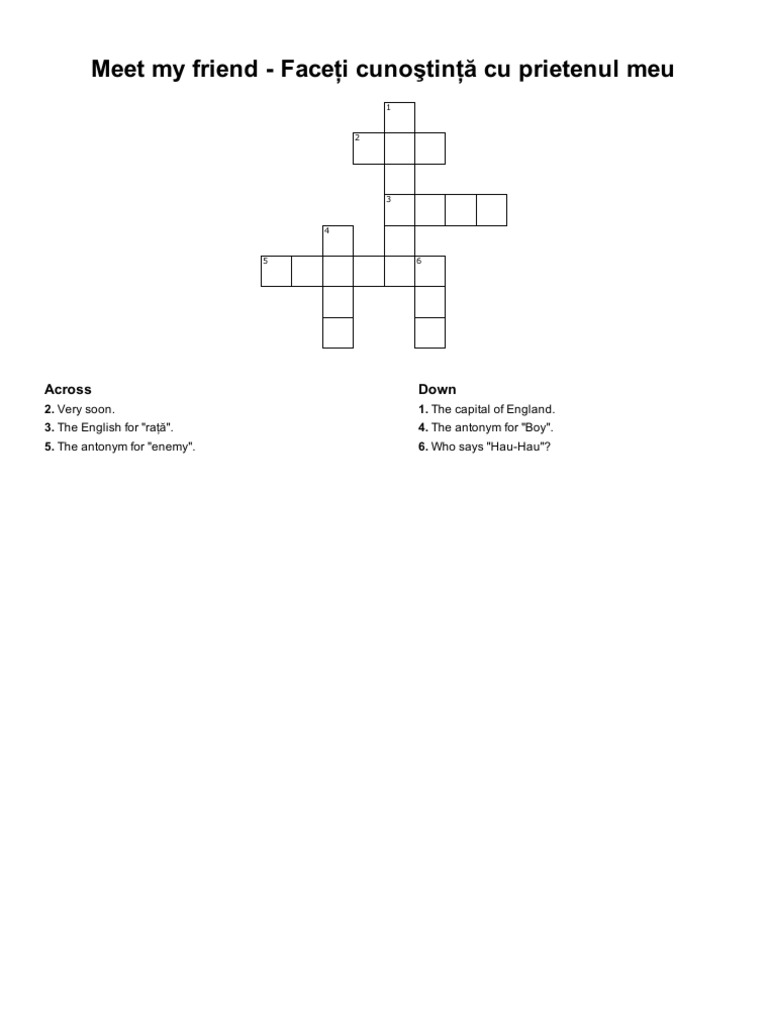Crossword Puzzle Clues and Answers | PDF | Language Arts & Discipline