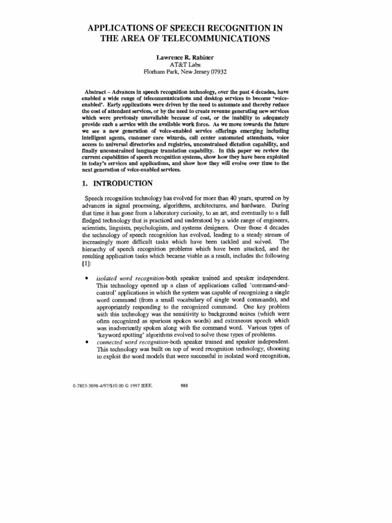 341 Telecom Applications | PDF | Speech Recognition | Interactive Voice ...