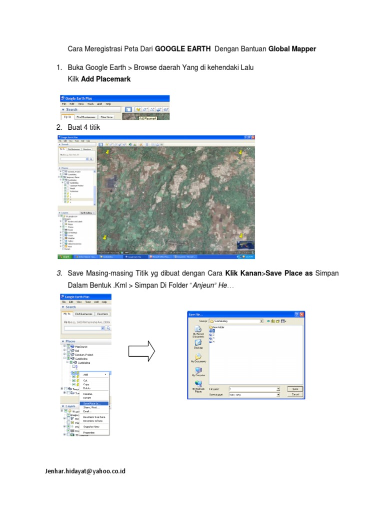 Cara Registrasi Peta di Google Earth | PDF | Metode & Bahan Ajar | Seni