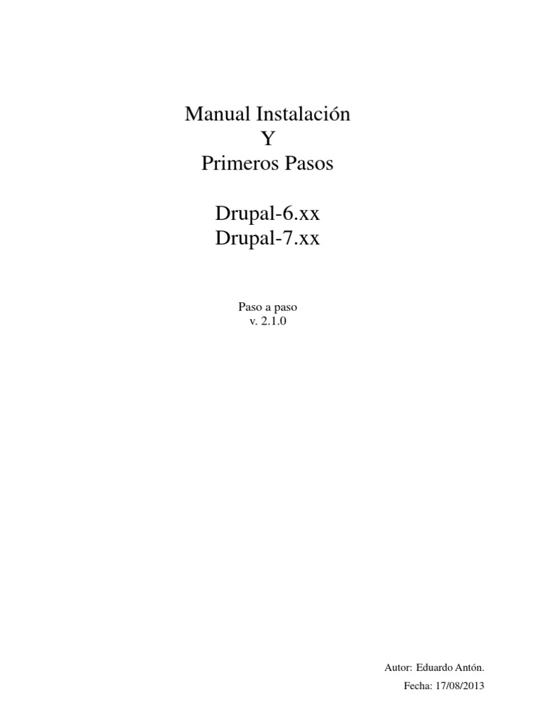Guía de Instalación de Drupal 6 y 7 | PDF | Drupal | HTML
