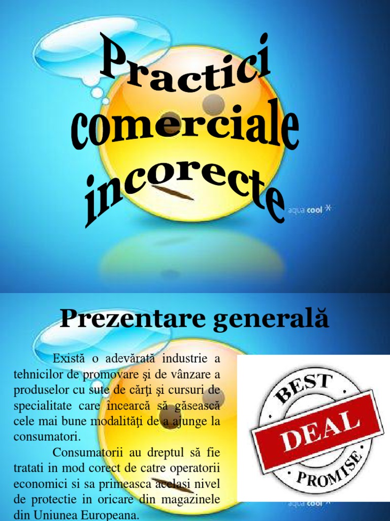 Practici Comerciale Incorecte | PDF