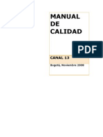 Manual Calidad Canal 13 Colombia