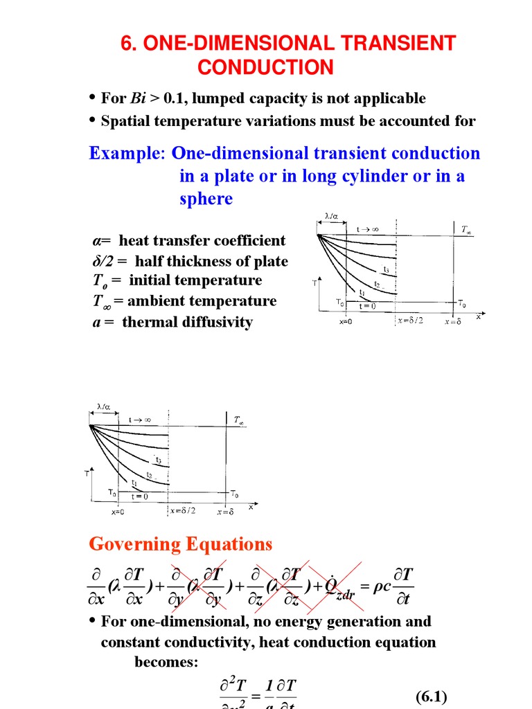 One-Dimensional Transient Heat Conduction | PDF | Thermal Conduction ...