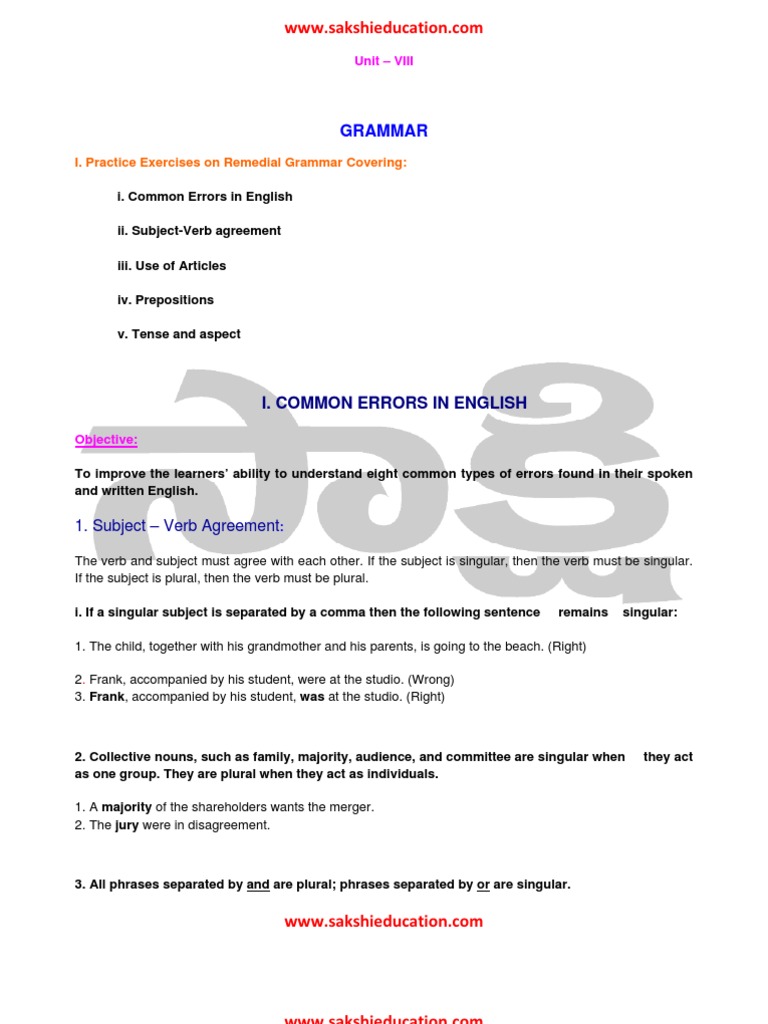 Remedial Grammar Practice Exercises | PDF | Language Arts & Discipline ...