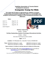 Computer Camp For Kids 2013 Flyer