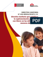 Directiva 050 - MINSA Sobre Suplementacion Hierro PDF