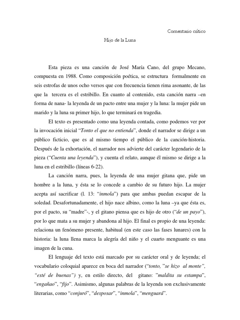 Hijo De La Luna Paroles En Français