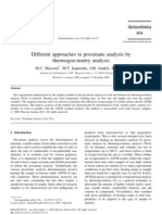 Different Approaches To Proximate Analysis by Thermogravimetry Analysis