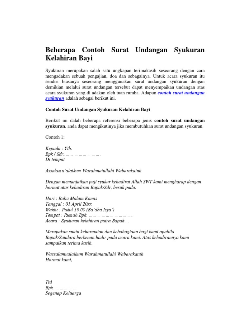 8100 Koleksi Contoh Undangan Syukuran Anak Bayi HD Terbaik