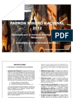 Padrón Minero Nacional 2012