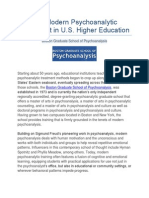 The Modern Psychoanalytic Movement in U.S. Higher Education