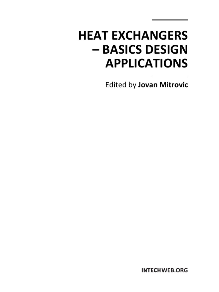 Heat ExchangersBasics Design Applications | PDF | Heat | Heat Transfer
