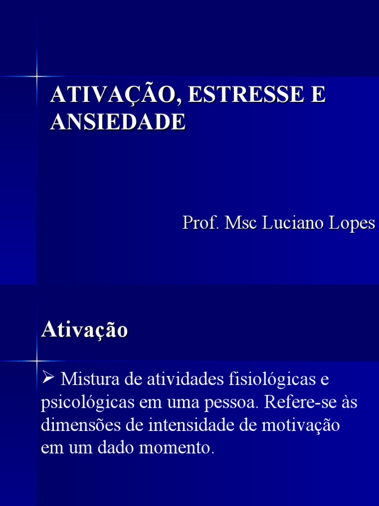 Estresse e Ansiedade no Esporte | PDF | Estresse (Biologia) | Ansiedade