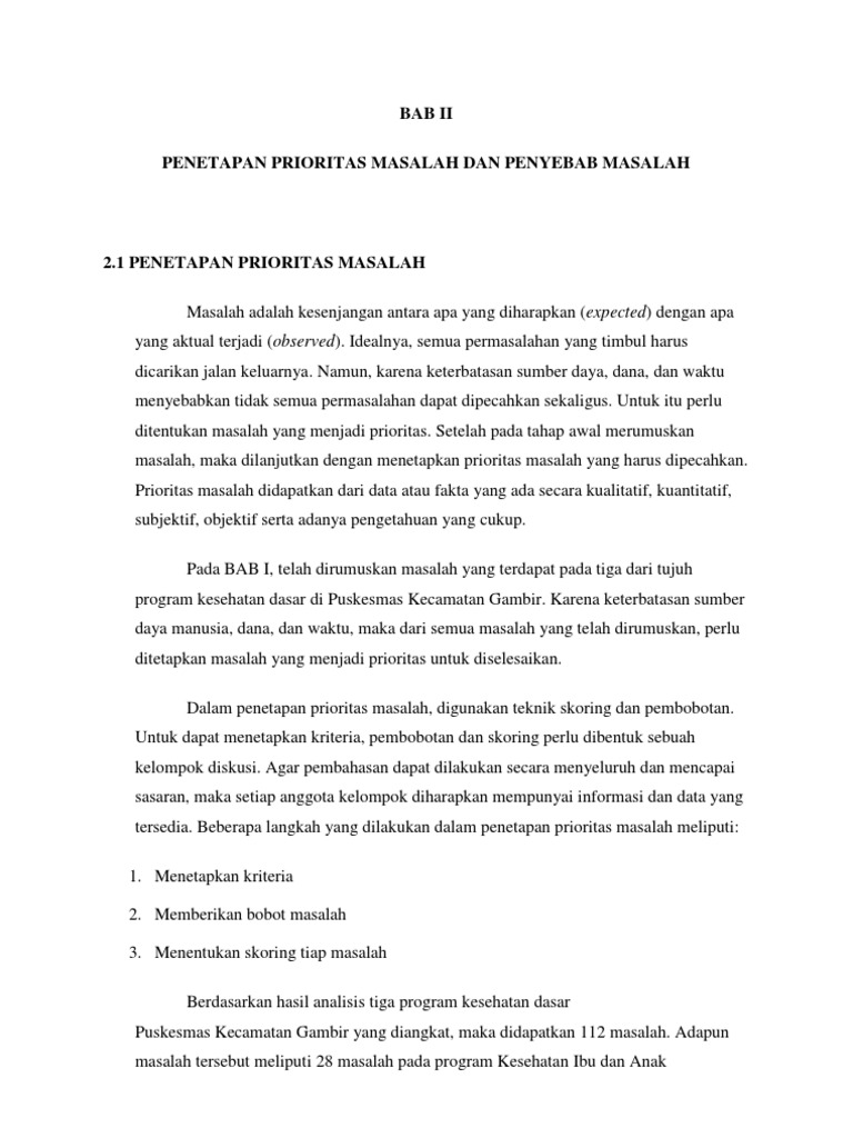 Menentukan Prioritas Masalah | PDF | Karier & Perkembangan