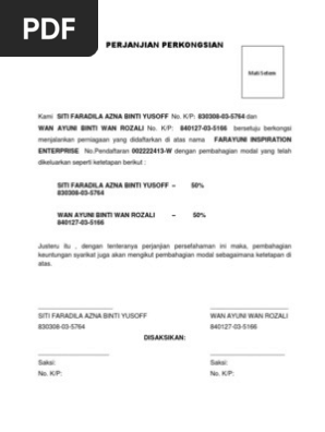 Perjanjian Perkongsian Pdf