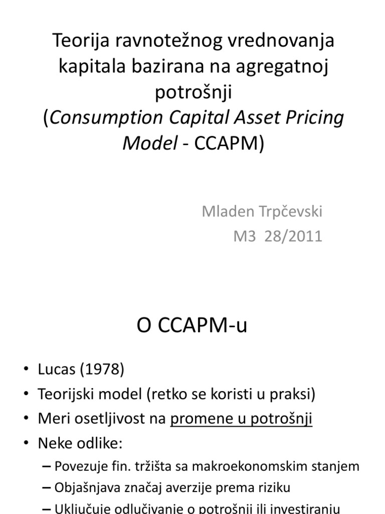 CCAPM | PDF