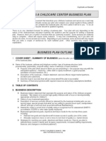 Developing A Childcare Center Business Plan: 1. Cover Sheet - Summary