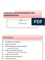 Construction Management and Administration: Unit - Iv Contracts