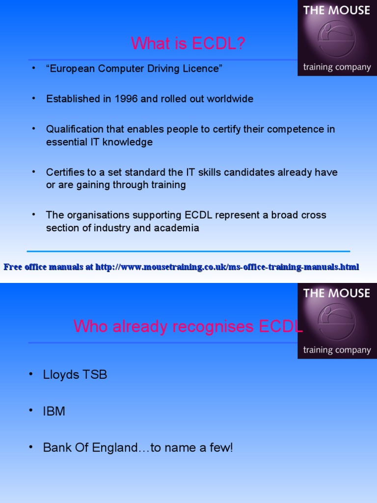 ECDL Certification Guide & Resources | PDF | Multiple Choice | Test ...