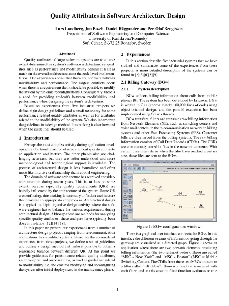 (Ebook) Quality Attributes in Software Architecture Design | PDF