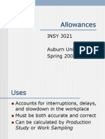 Allowances: INSY 3021 Auburn University Spring 2007