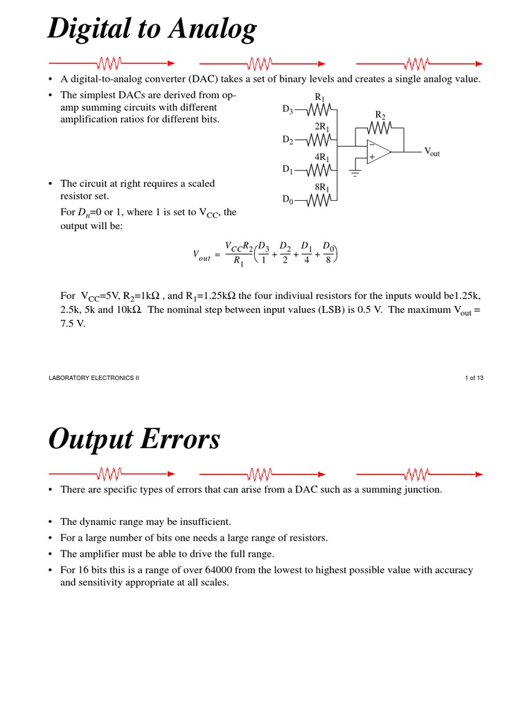 Digital To Analog: R R D V 2R D | PDF | Science & Mathematics