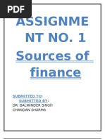 Sources of Finance