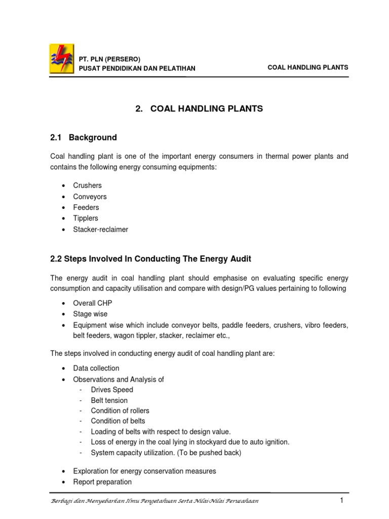 Bab 2 - Coal Handling Plant | PDF | Belt (Mechanical) | Coal