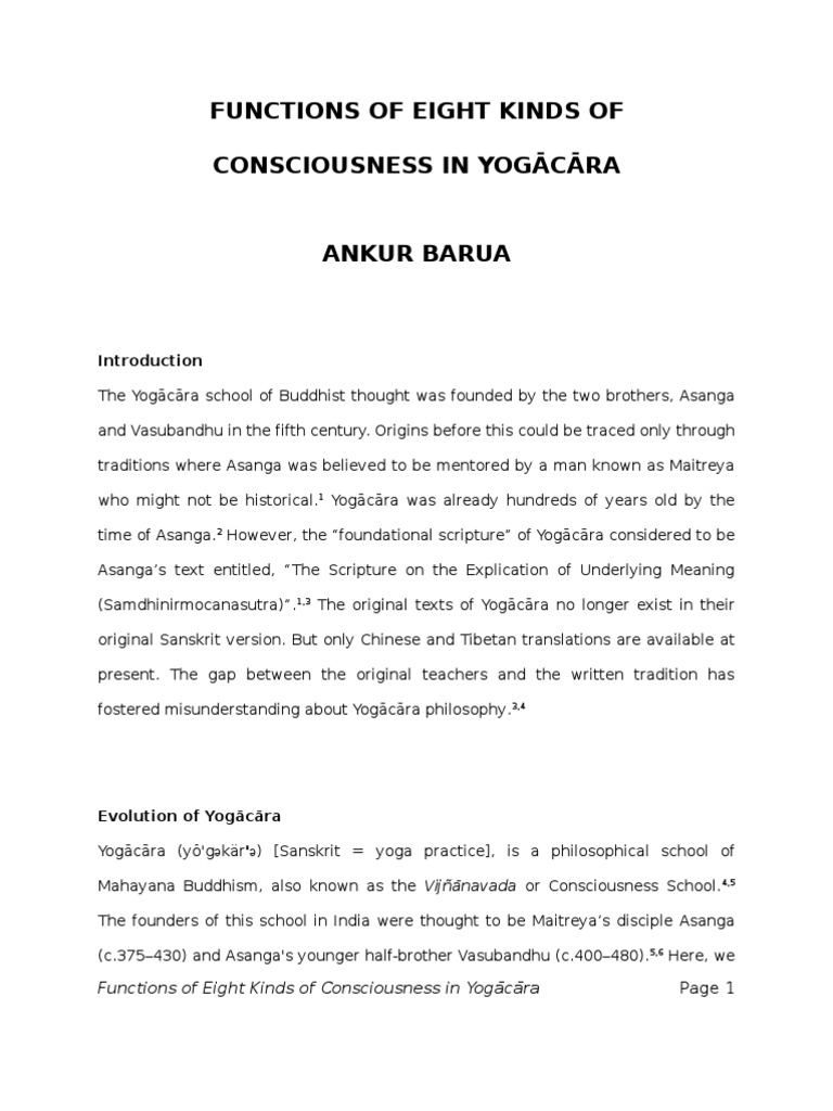Functions of The Eight Kinds of Consciousness in Yogacara PDF