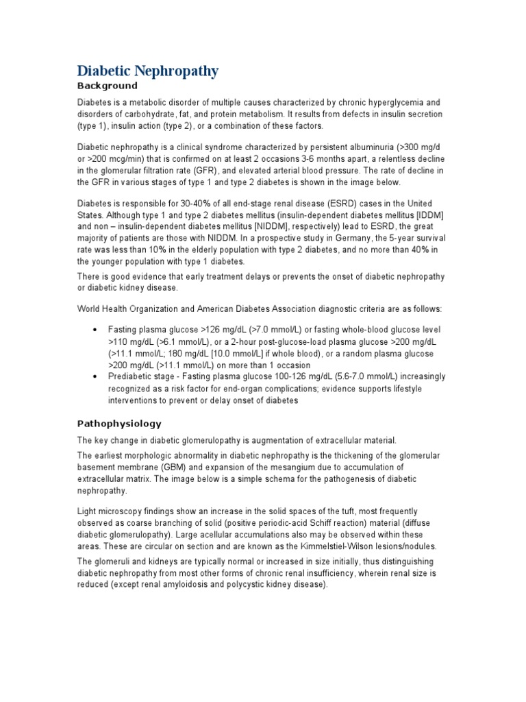 Diabetic Nephropathy | PDF