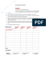 Candidate Decision Matrix