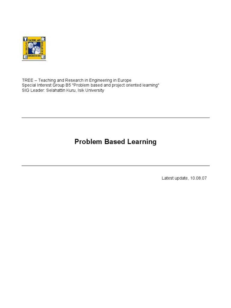 Problem Based Learning | PDF | Project Based Learning | Curriculum