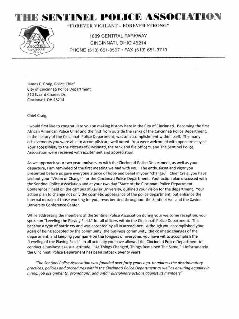 Vote of No Confidence in Chief Craig | PDF | Cincinnati | Government