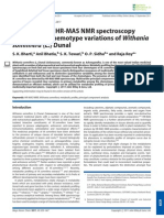 Application of HR-MAS NMR Spectroscopy For Studying Chemotype Variations of Withania Somnifera (L.) Dunal