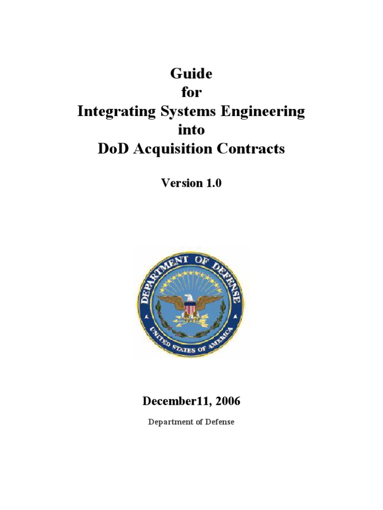 DoD Systems Engineering Contract Guide | PDF | Request For Proposal ...