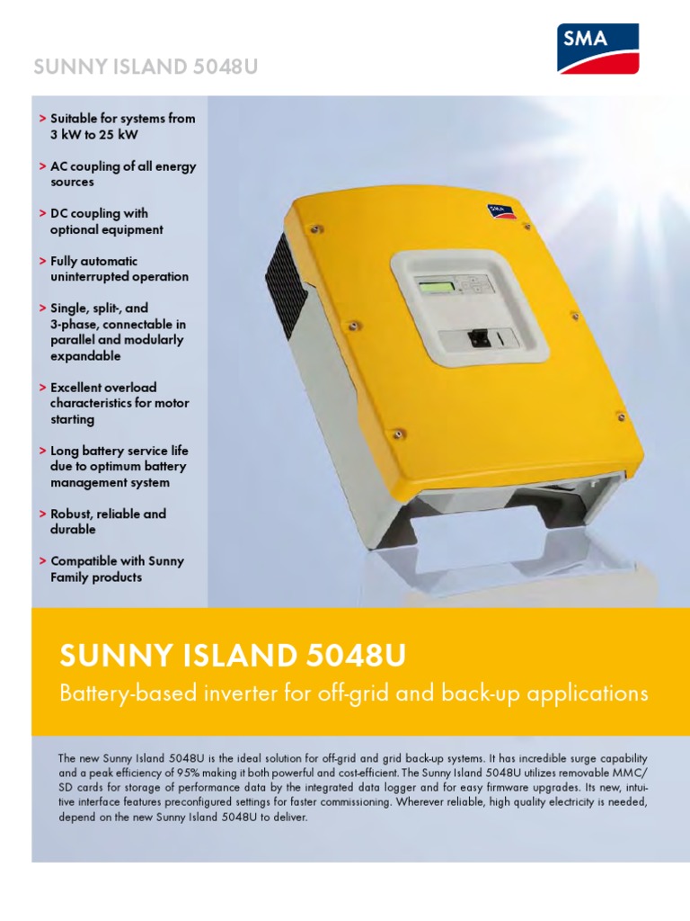 SMA SunnyIsland 5048U Alternating Current Battery (Electricity)