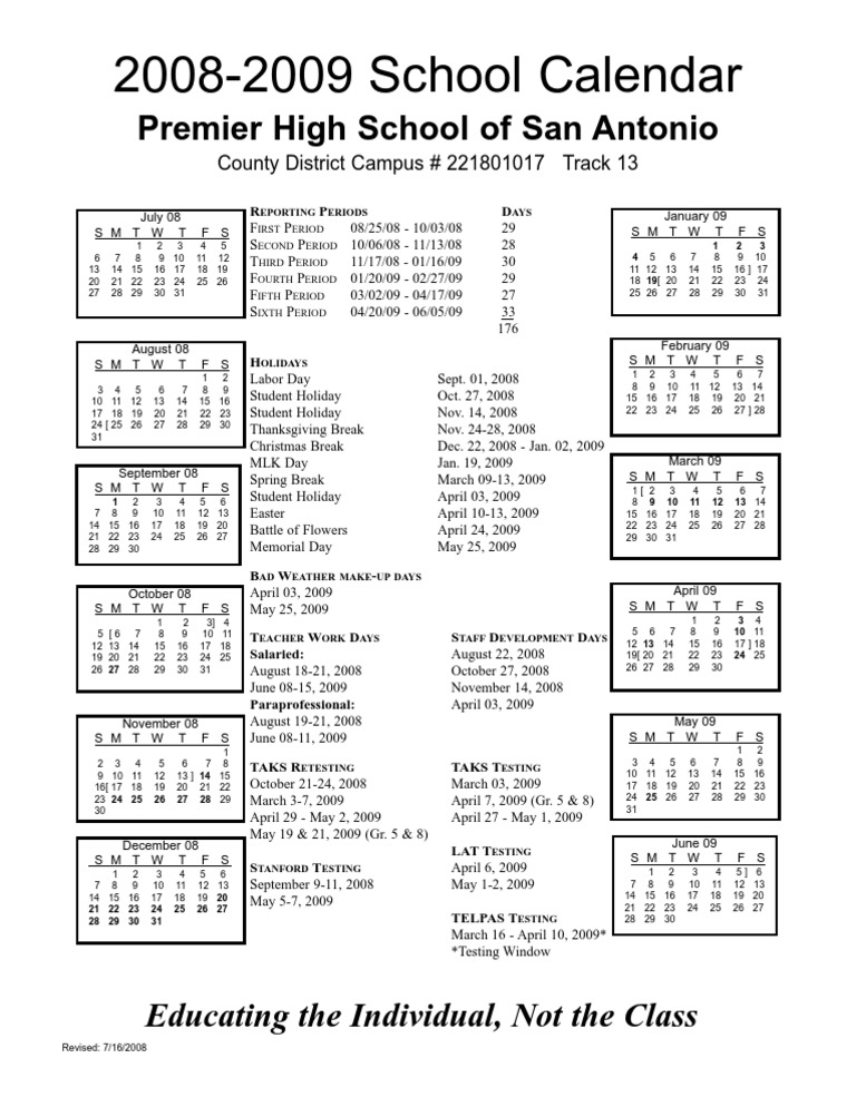 San Antonio 08-09 Calendar | PDF | Seasons | Traditions