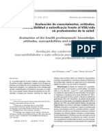 EVALUACIÓN DE CONOCIMIENTOS ACTITUDES FRENTE AL SIDA - URIBE (2011)