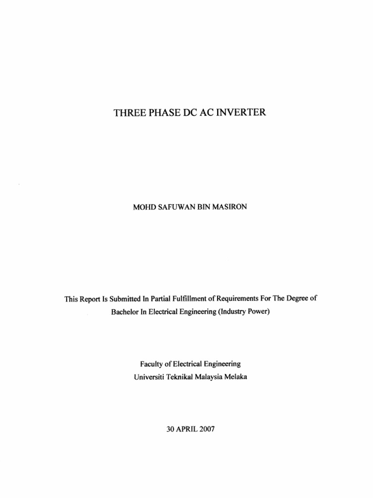 Three Phase DC AC Inverter | PDF