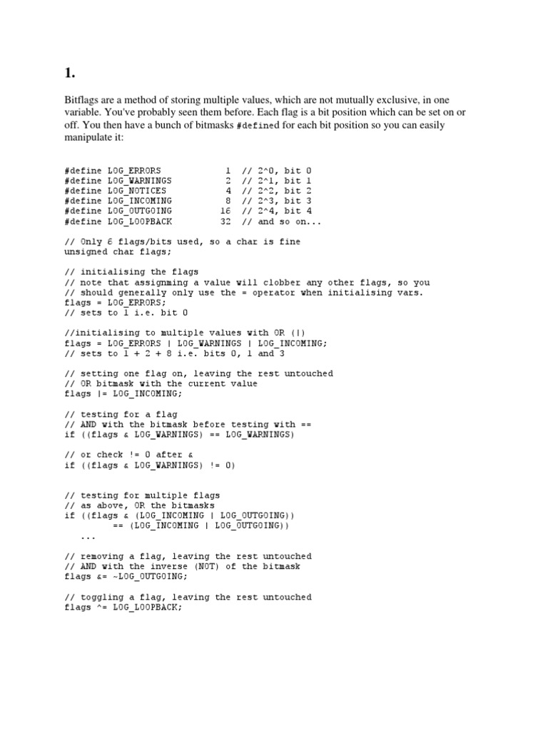 Bit Masks Integer Science) Boolean Data Type