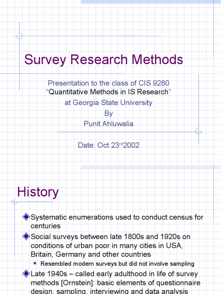 Survey Research Method | Survey Methodology | Sampling (Statistics)