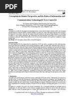 Corruption in Islamic Perspective and the Roles of Information and Communication Technology(ICT) to Control It