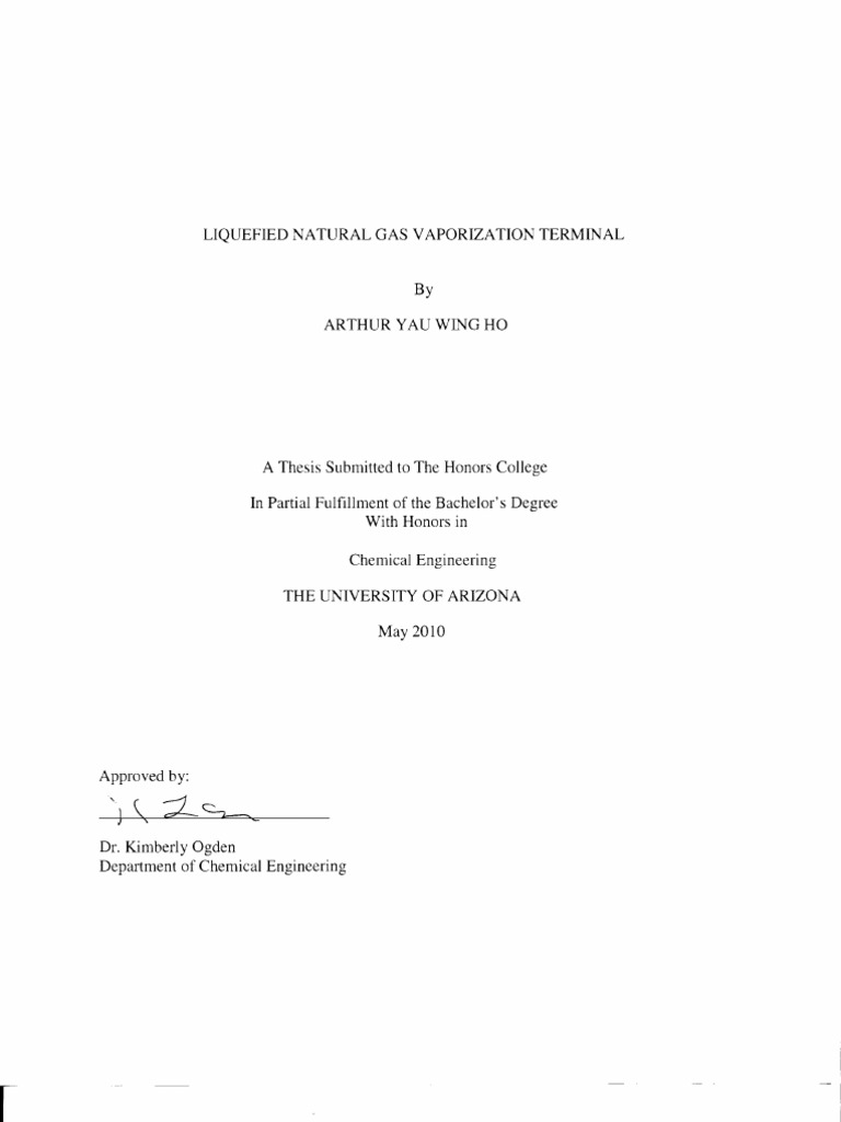 LNG Vaporization Terminal Design Thesis | PDF | Liquefied Natural Gas ...