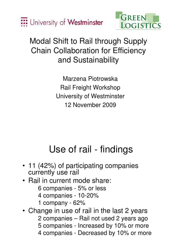 Boosting Rail Freight Efficiency & Sustainability | PDF | Rail ...