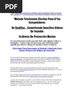 Download Metodo Tube Cash Para Ganar Dinero Subiendo Videos a YouTube by Juan Antonio SN14775217 doc pdf